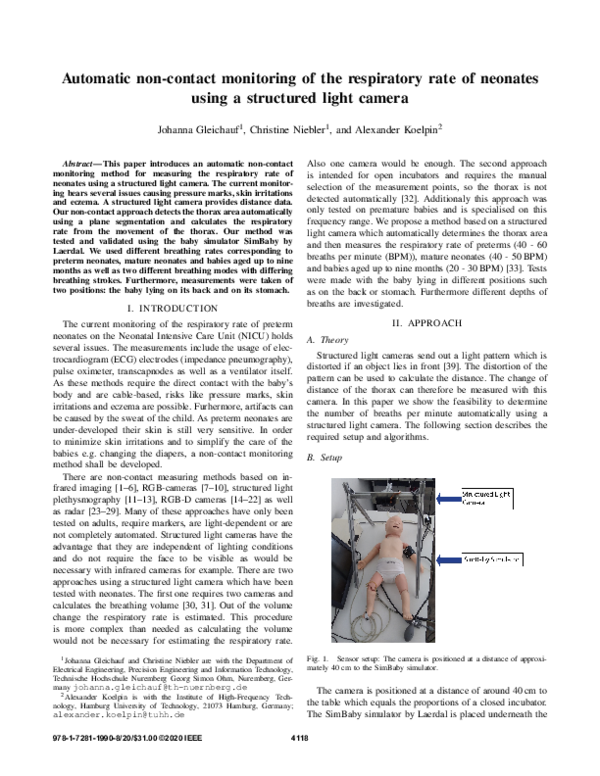 (PDF) Automatic non-contact monitoring of the respiratory rate of ...