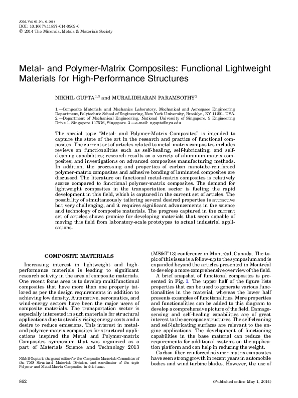 (PDF) Metal and PolymerMatrix Composites Functional Lightweight