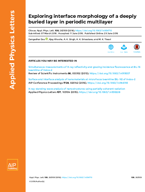 (PDF) Exploring interface morphology of a deeply buried layer in ...