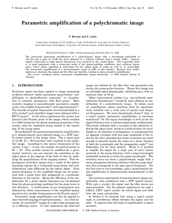 (PDF) Parametric amplification of a polychromatic image