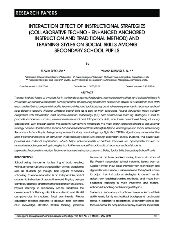 (PDF) Interaction Effect of Instructional Strategies (Collaborative ...