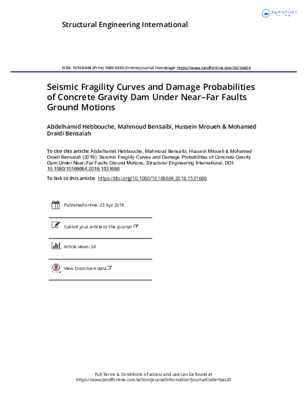 (PDF) Seismic Fragility Curves and Damage Probabilities of Concrete ...