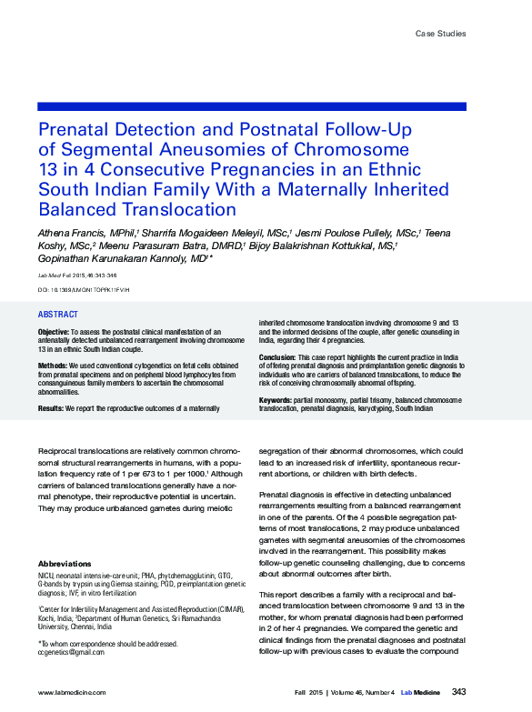 (PDF) Prenatal Detection and Postnatal Follow-Up of Segmental ...