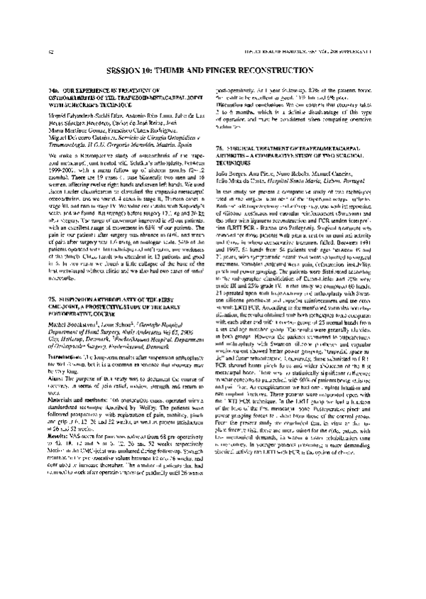 (PDF) Suspension arthroplasty of the first CMCjoint, a prospective