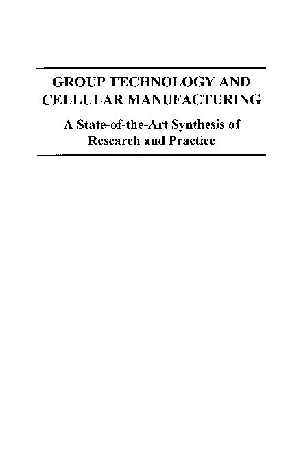 (PDF) Group Technology and Cellular Manufacturing