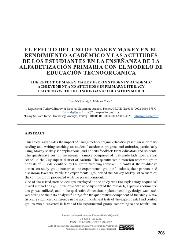 (PDF) The Effect of Makey Makey Use on Students' Academic Achievement ...