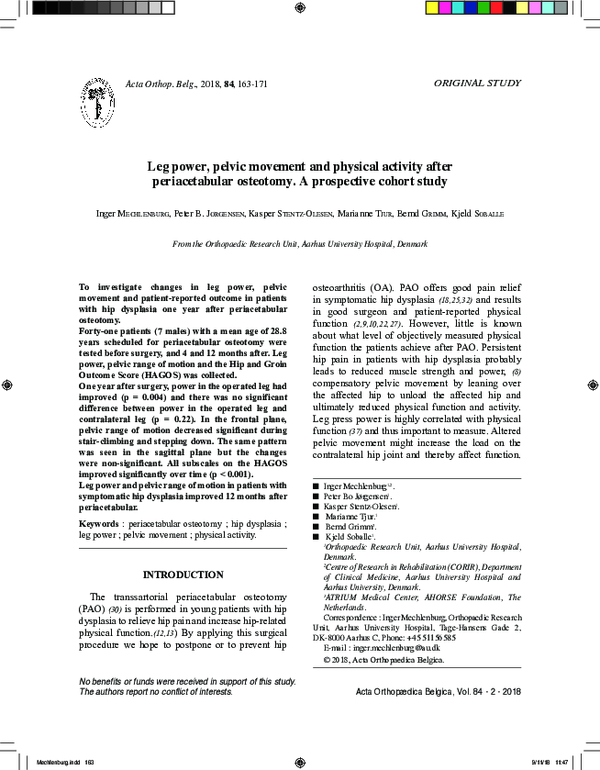 (PDF) Leg power, pelvic movement and physical activity after ...