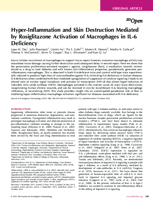 (PDF) Hyper-Inflammation and Skin Destruction Mediated by Rosiglitazone ...