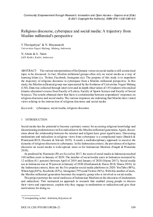 (PDF) Religious discourse, cyberspace and social media: A trajectory ...