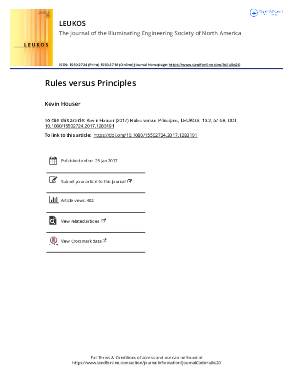 (PDF) Rules versus Principles