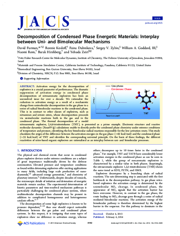 (PDF) Decomposition of Condensed Phase Energetic Materials: Interplay ...
