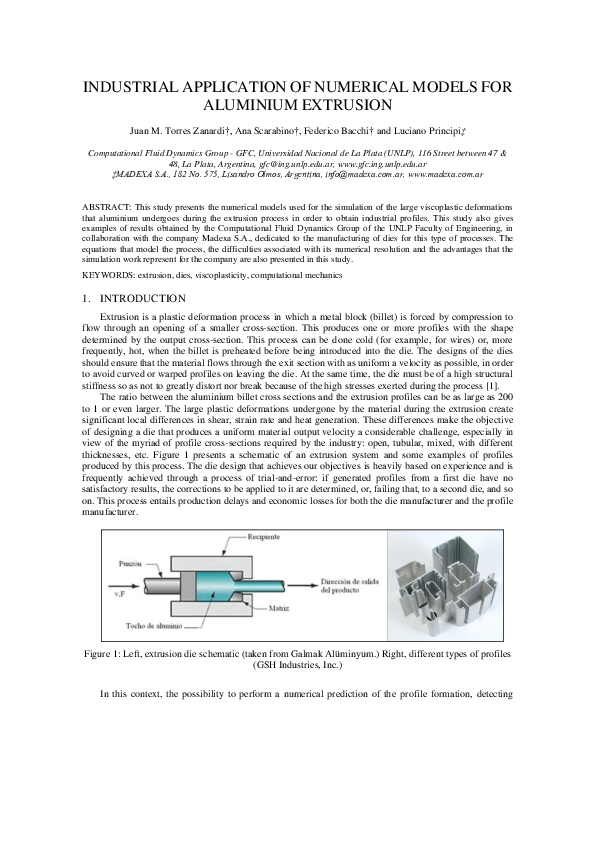 (PDF) Industrial application of numerical models for aluminium extrusion