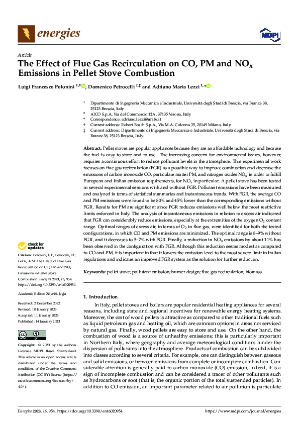 (PDF) The Effect of Flue Gas Recirculation on CO, PM and NOx Emissions ...