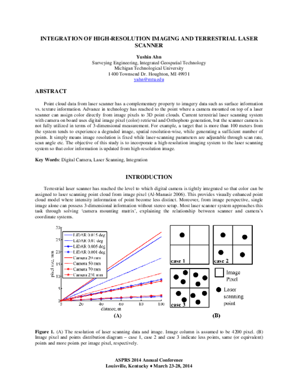 (PDF) Integration of High-Resolution Imaging and Terrestrial Laser Scanner