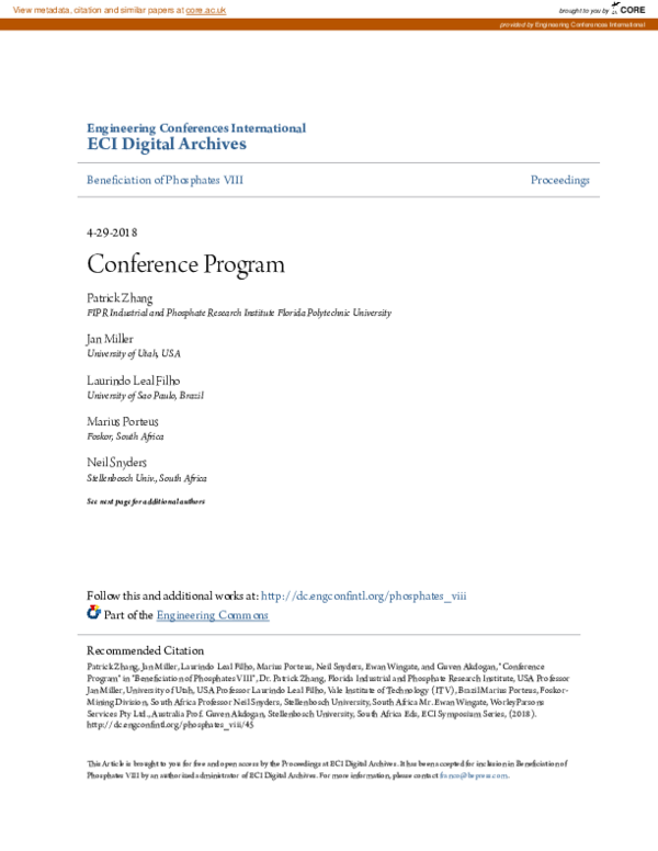 (PDF) Conference Program
