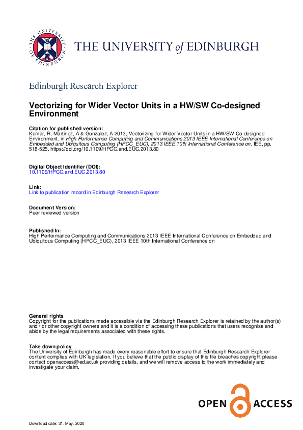 (PDF) Vectorizing for Wider Vector Units in a HW/SW Co-designed Environment