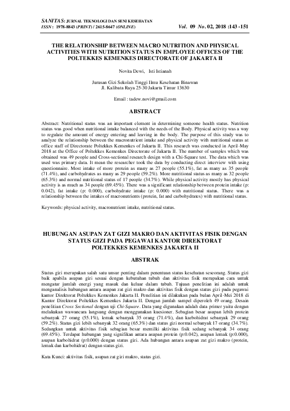 (PDF) The Relationship between Macro Nutrition And Physical Activities ...
