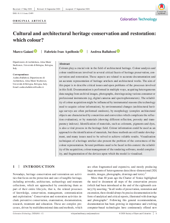 (PDF) Cultural and architectural heritage conservation and restoration ...