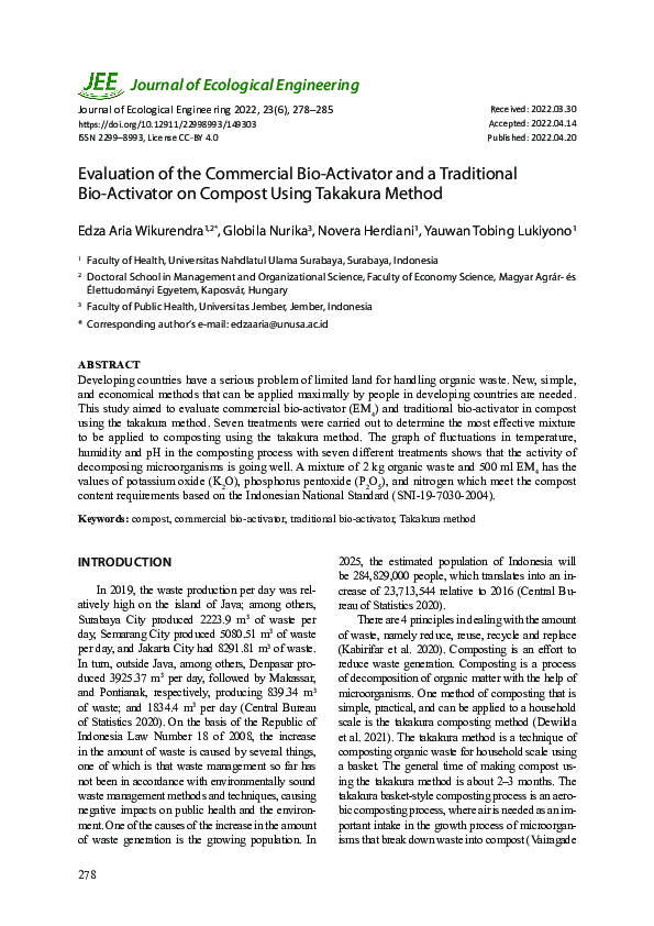 (PDF) Evaluation of the Commercial Bio-Activator and a Traditional Bio ...
