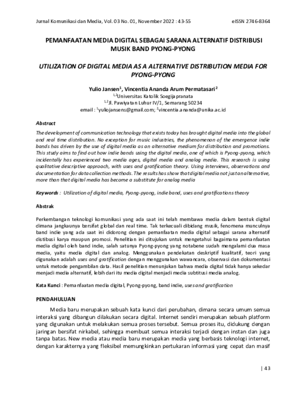 (PDF) Utilization of Digital Media as a Alternative Distribution Media ...