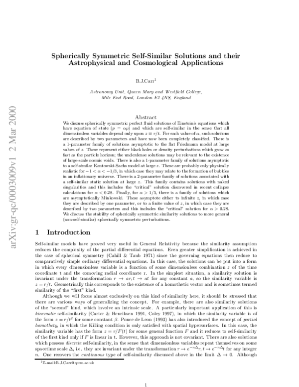 (PDF) Spherically symmetric self-similar solutions and their ...