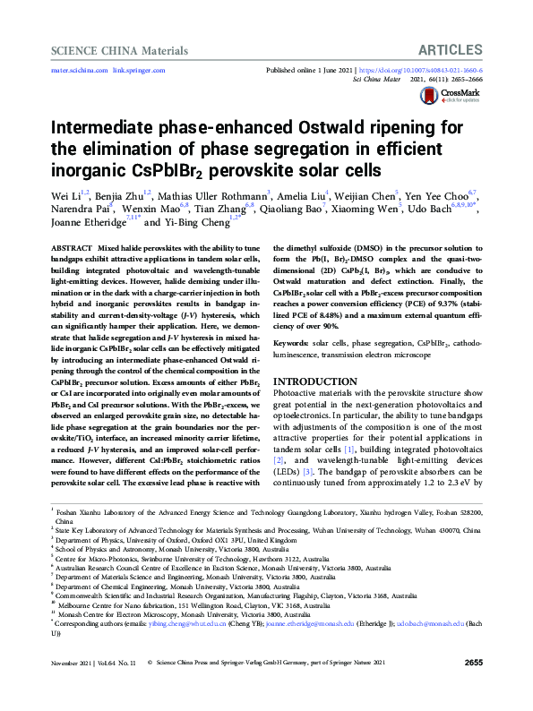 (PDF) Intermediate phase-enhanced Ostwald ripening for the elimination ...