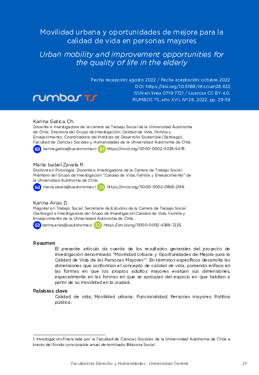 (PDF) Movilidad urbana y oportunidades de mejora para la calidad de ...