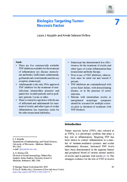 (PDF) Biologics Targeting Tumor Necrosis Factor