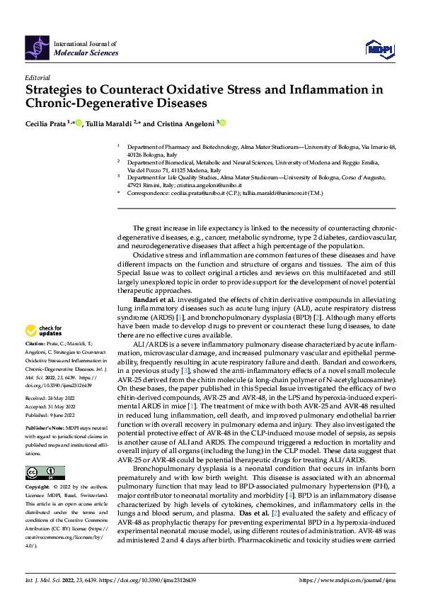 (PDF) Strategies to Counteract Oxidative Stress and Inflammation in ...