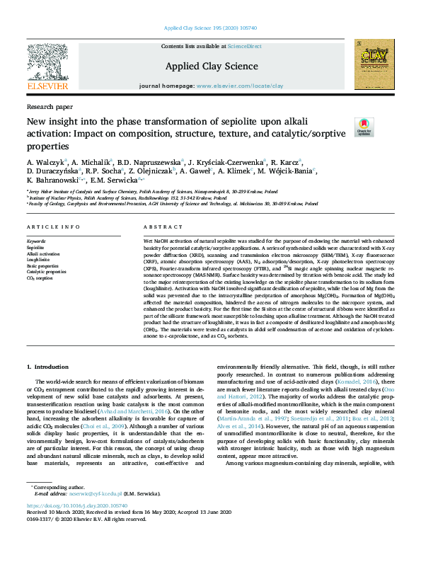 (PDF) New insight into the phase transformation of sepiolite upon ...