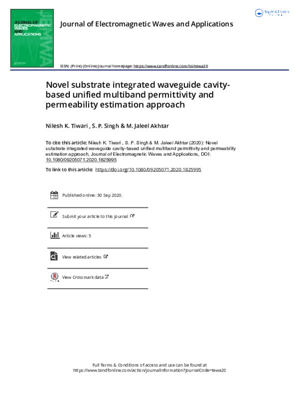 (PDF) Novel substrate integrated waveguide cavity-based unified ...