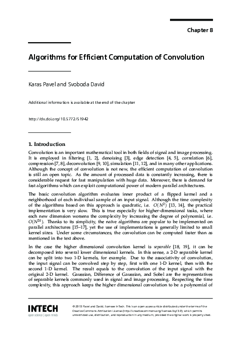 (PDF) Provisional chapter Algorithms for Efficient Computation of ...