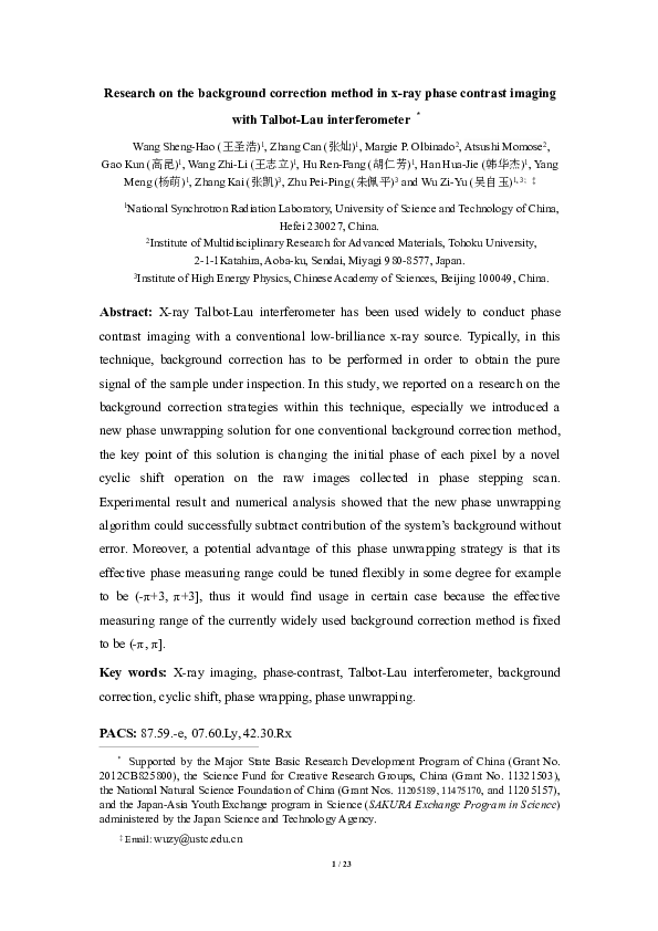 (PDF) A new background correction method in X-ray phase contrast ...