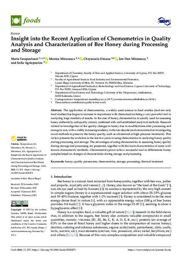 (PDF) Insight into the Recent Application of Chemometrics in Quality ...