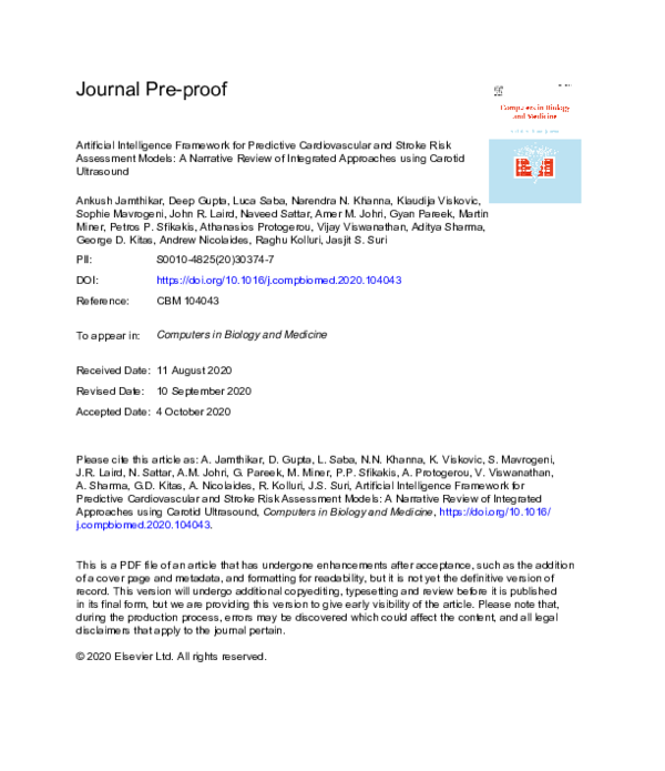(PDF) Artificial intelligence framework for predictive cardiovascular ...