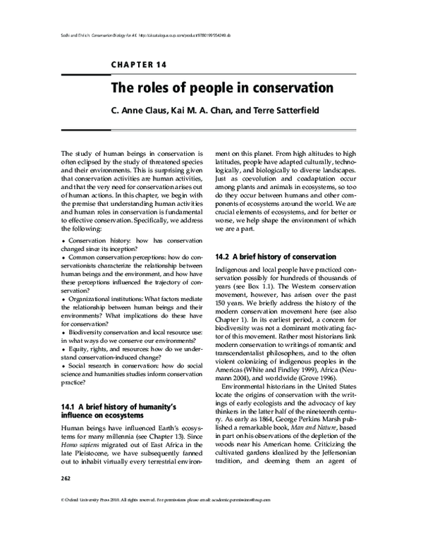 (PDF) The roles of people in conservation