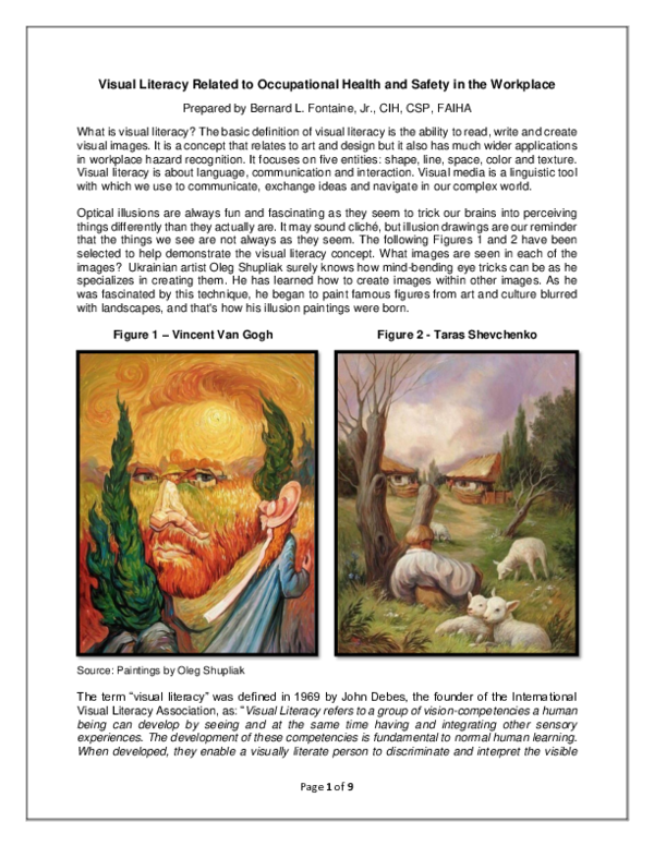 (PDF) Visual Literacy Related to Occupational Health and Safety in the ...