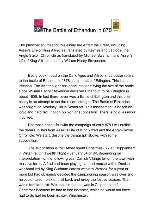 (PDF) The Battle of Ethandun (Edington) 878