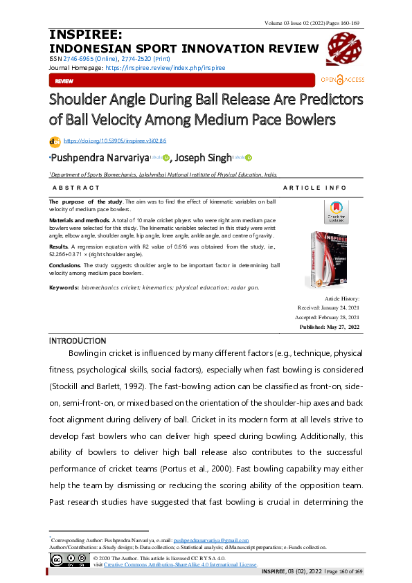 (PDF) Shoulder Angle During Ball Release Are Predictors of Ball ...