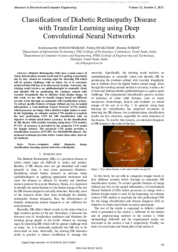 (PDF) Classification of Diabetic Retinopathy Disease with Transfer ...