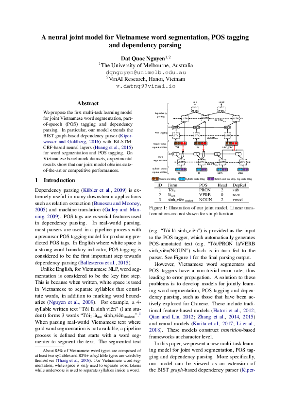 (PDF) A neural joint model for Vietnamese word segmentation, POS ...