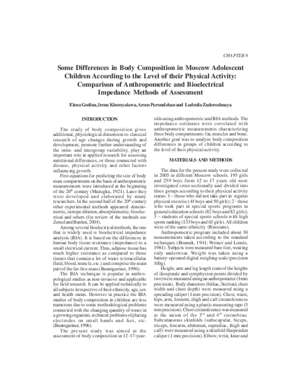 (PDF) Some Differences in Body Composition in Moscow Adolescent ...