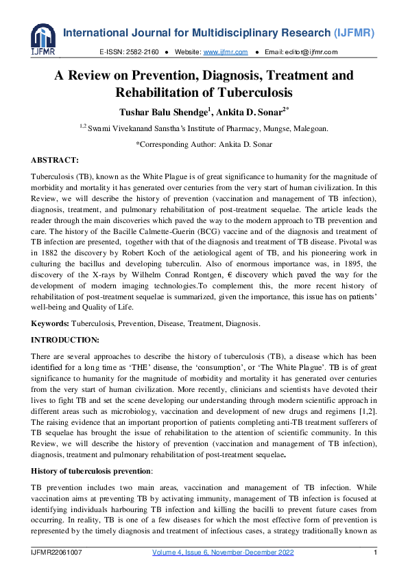 (PDF) A Review on Prevention, Diagnosis, Treatment and Rehabilitation ...