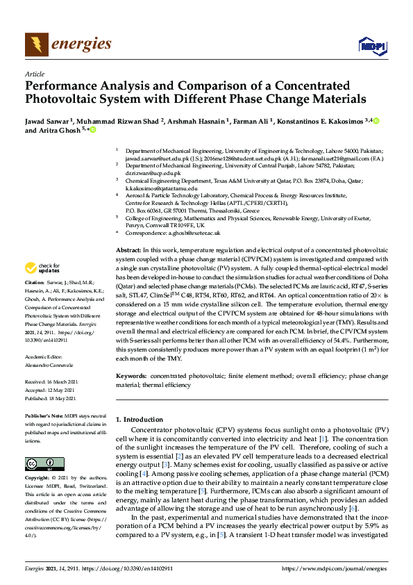 (PDF) Performance Analysis and Comparison of a Concentrated ...