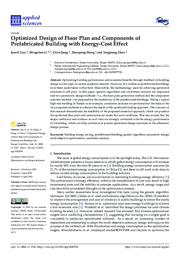 (PDF) Optimized Design of Floor Plan and Components of Prefabricated ...