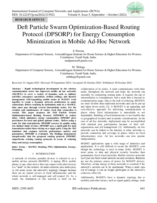 (PDF) Deft Particle Swarm Optimization-Based Routing Protocol (DPSORP ...