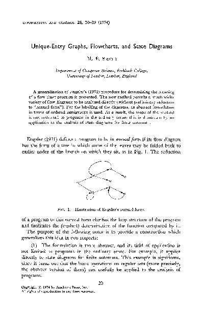 (PDF) Unique-entry graphs, flowcharts, and state diagrams