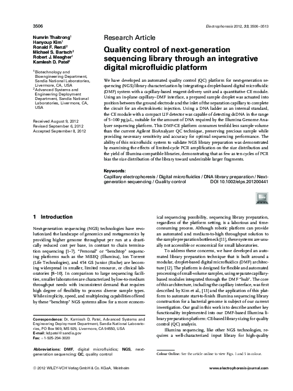 (PDF) Quality control of next-generation sequencing library through an ...
