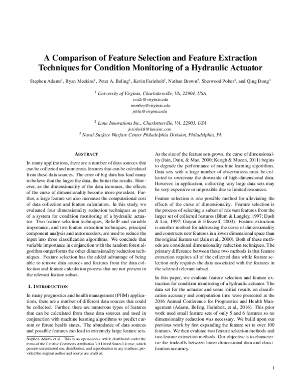 (PDF) A Comparison of Feature Selection and Feature Extraction ...