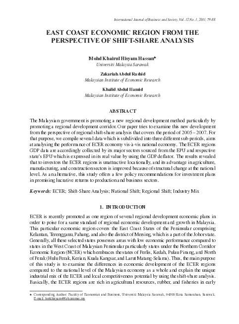 (PDF) East Coast Economic Region from the Perspective of Shift-Share ...